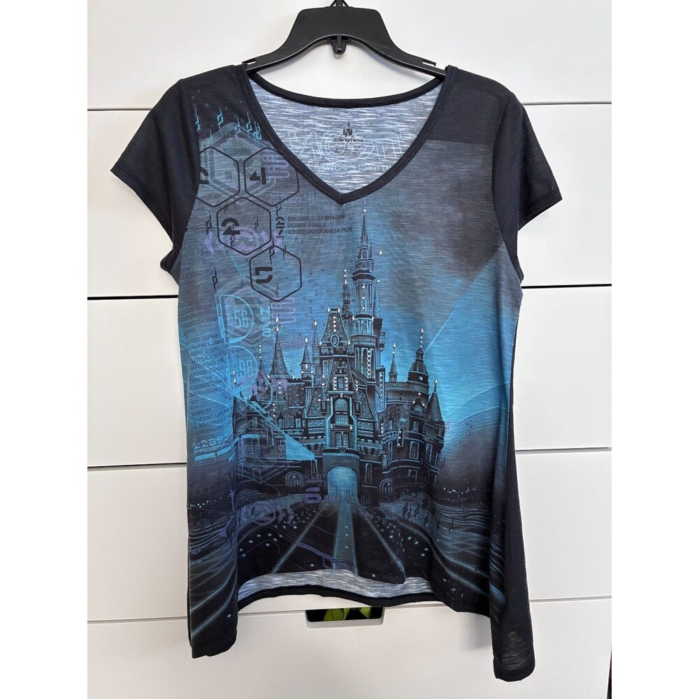 Shanghai Disney Resort Disneyland Tron Lightcycle Run Castle Shirt Size Large